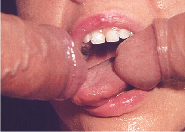 Brunette enjoying attention from two guys #6252056