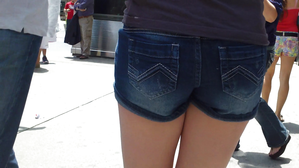 Her butt & ass in tight jean shorts  #18995929