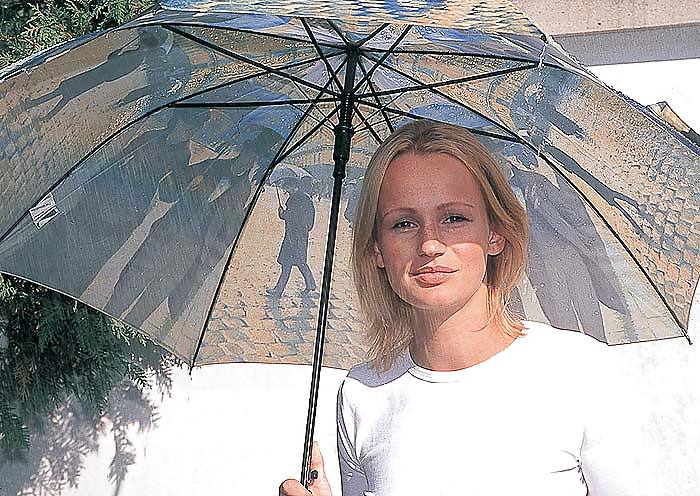 Blonde Katja taking off her clothes in the garden #17079256