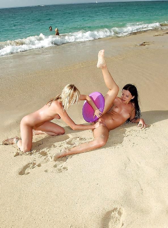 Two girls playing with dildo on the beach by Sail #4724965