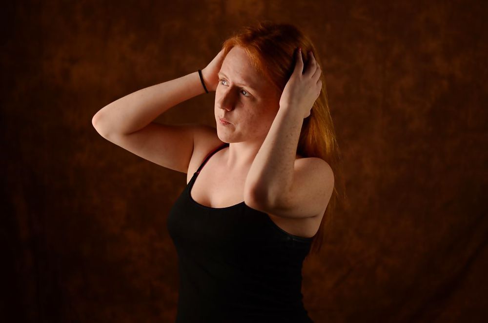 Redhead teen with freckles in the Studio - N. C.  #12792689
