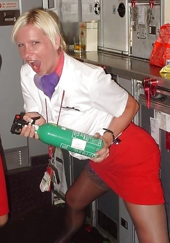 Stewardess and Airhostess in Nylons #32758400