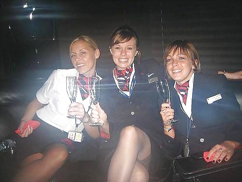 Stewardess and Airhostess in Nylons #32758446