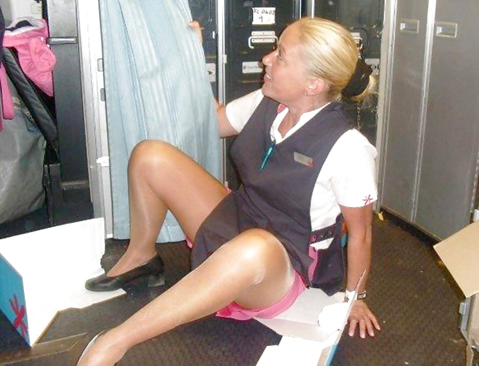 Stewardess and Airhostess in Nylons #32758563