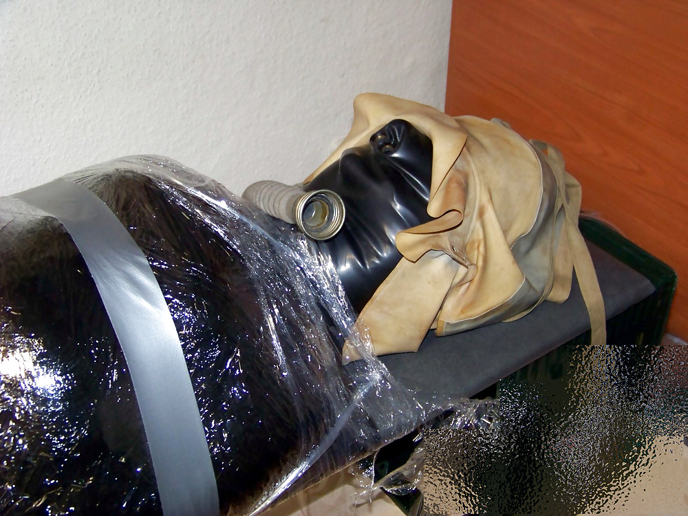 My wife with inflatable mask in gasmask  #36070750