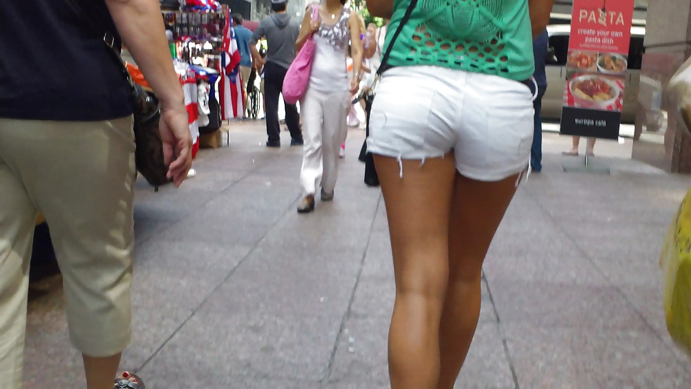 Amazing butt & ass in tight white shorts #38182550