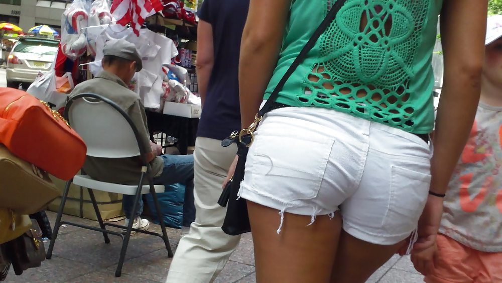 Amazing butt & ass in tight white shorts #38182564