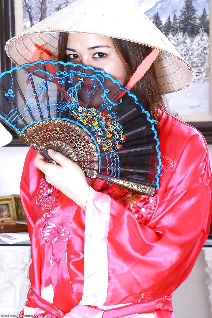 Exotic Asian first timer Sailor exposing tiny breasts under Kimono #51092208