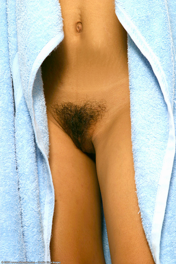 Wet Latina first timer displaying hairy bush and tiny tits in shower #50128781