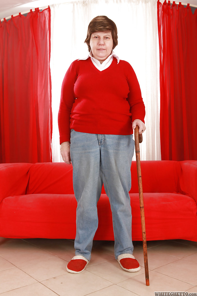 Lecherous granny with massive flabby jugs stripping and exposing her twat #51024724