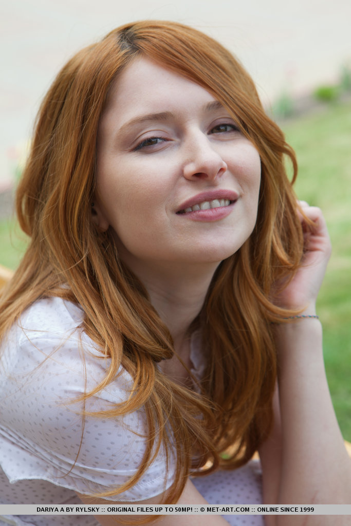 Ravishing ginger hottie with a cute butt Daria shows off her wet pussy #52353542