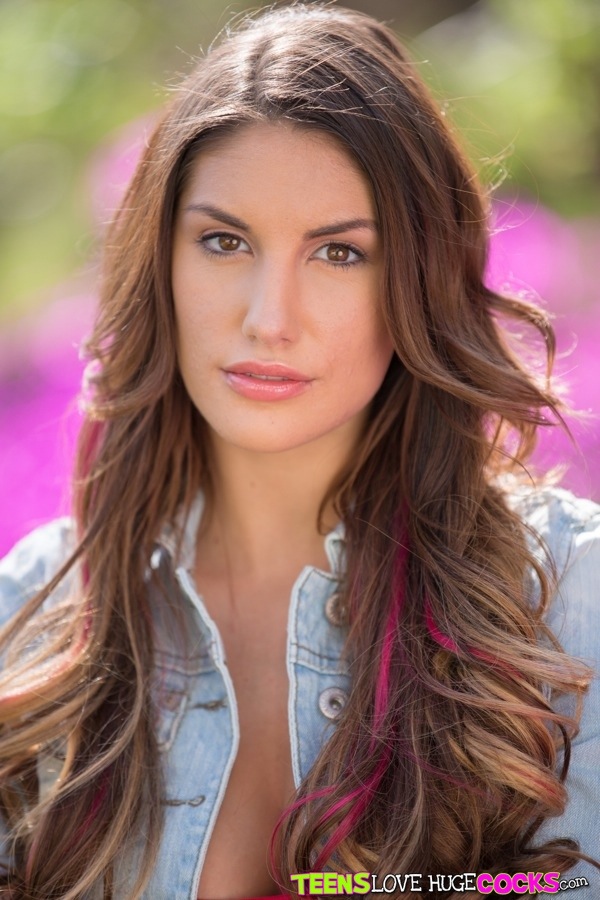 Slutty model August Ames posing showing amazing forms outside #50274519