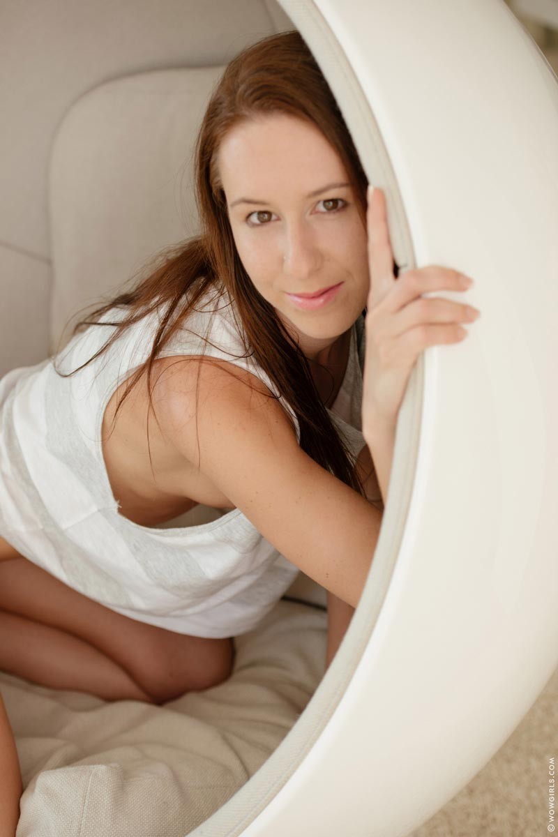 Hot skinny beauty strips off her white underwear #70753617