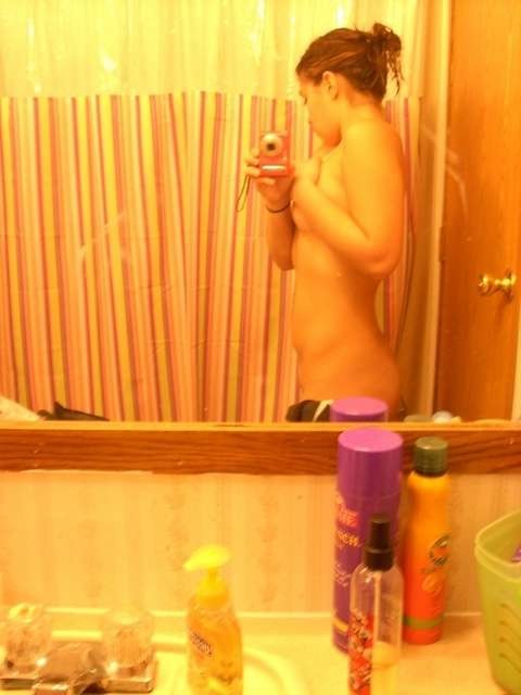 Latina teen in takes pics in bathroom #77956241