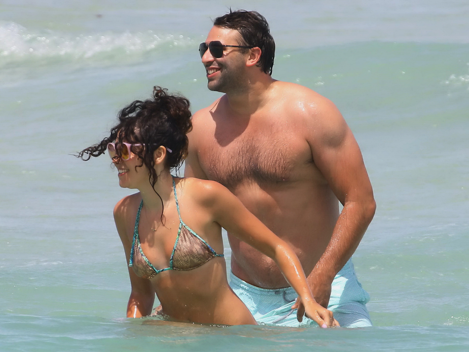 Eliza Doolittle shows off her ass in a tiny snake print bikini at the beach in M #75195234