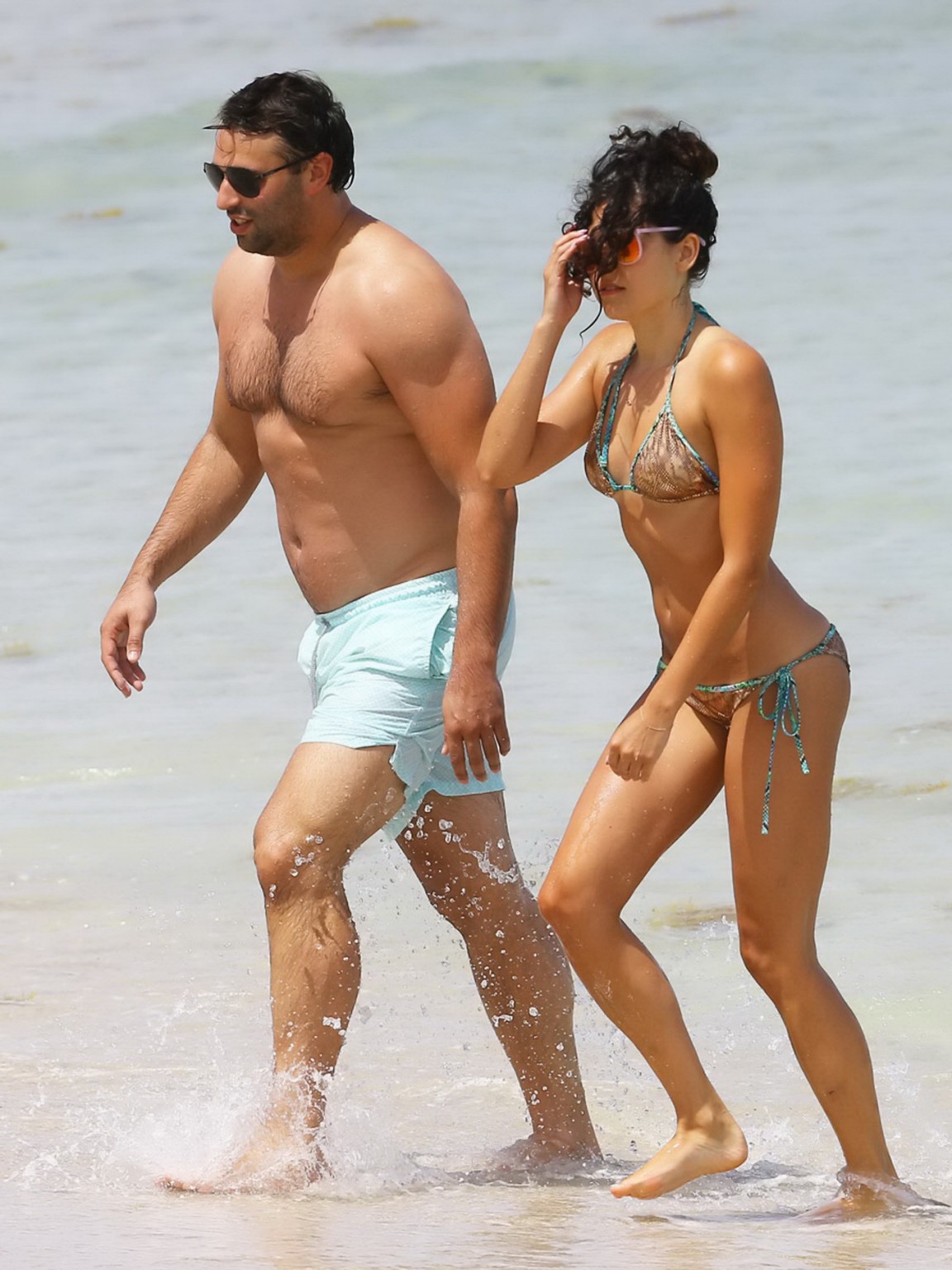 Eliza Doolittle shows off her ass in a tiny snake print bikini at the beach in M #75195249