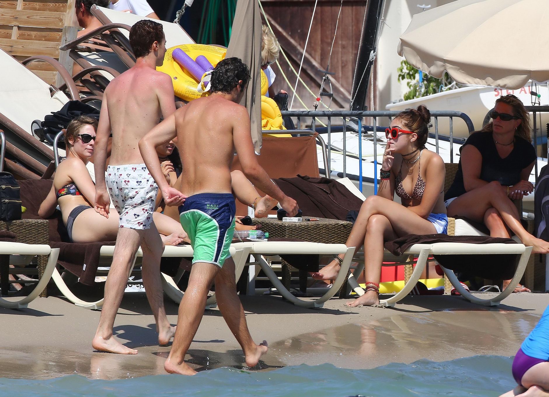 Lourdes Leon wearing tiny leopard print bikini at the beach in Antibes France #75189047