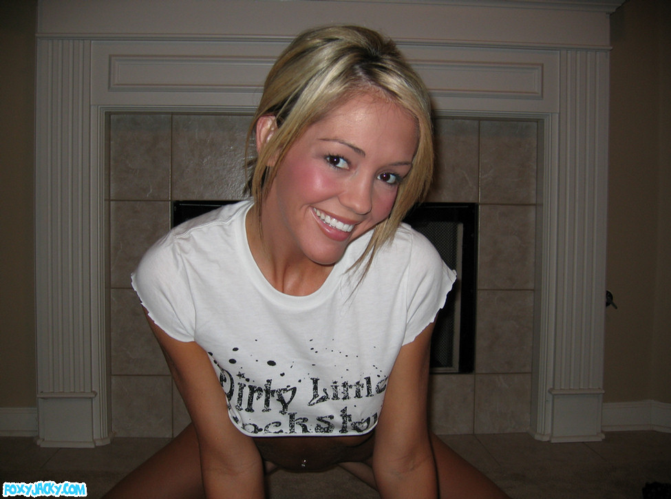 Foxy Jacky loves to play with herself in front of the fireplace #67834141