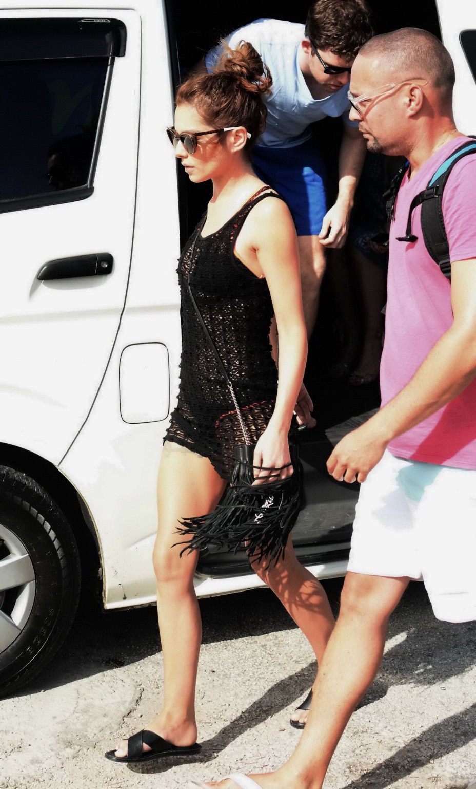 Cheryl Cole see through to tiny bikini in Barbados #75146441