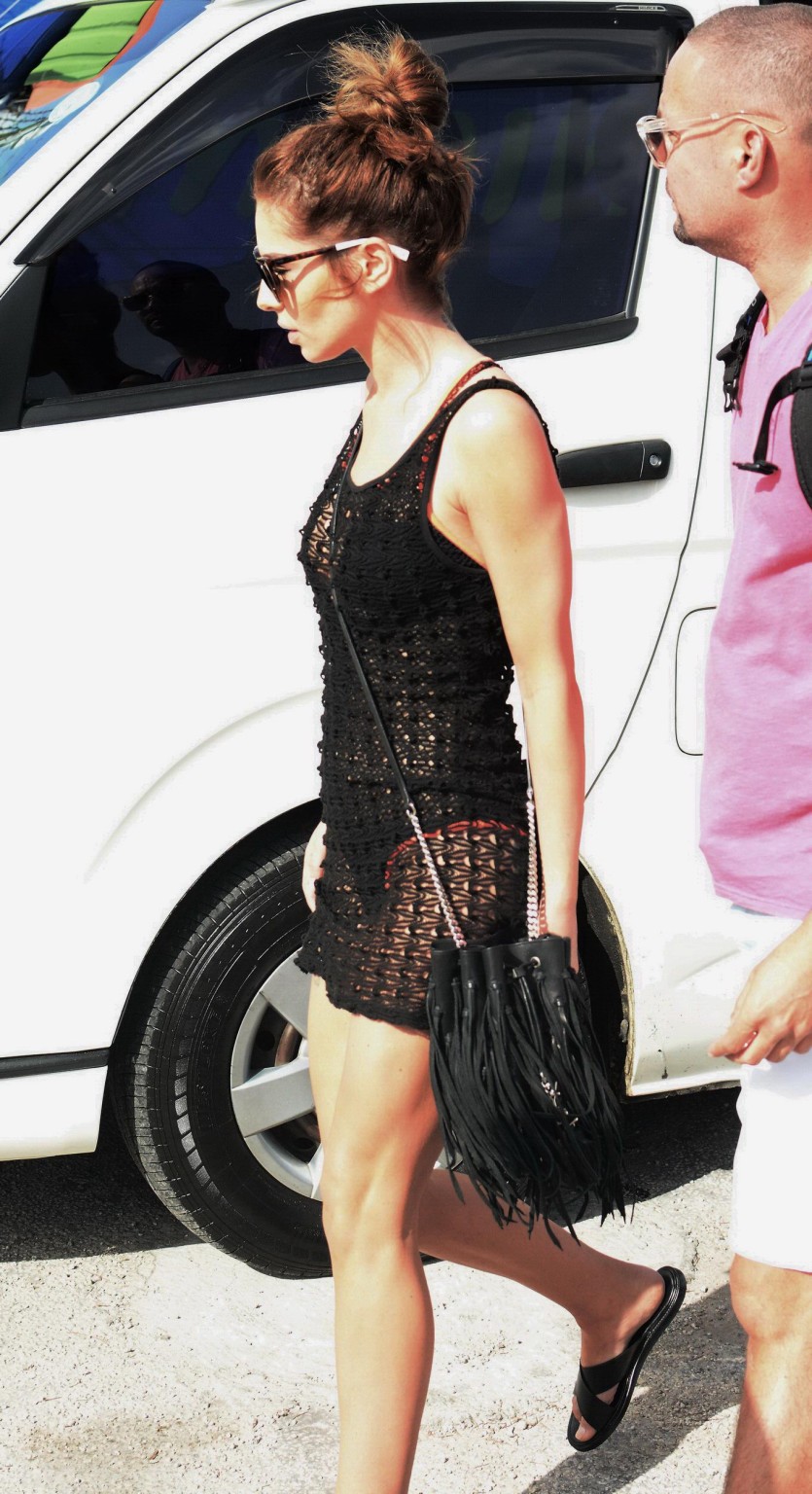 Cheryl Cole see through to tiny bikini in Barbados #75146489
