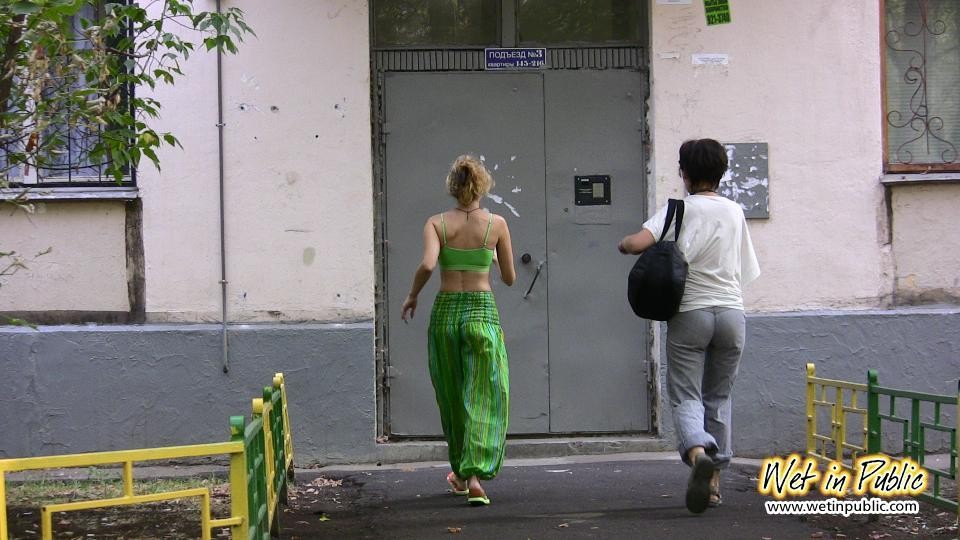 Two girlfriends wet their pants caught outside of the house with no key #73239432