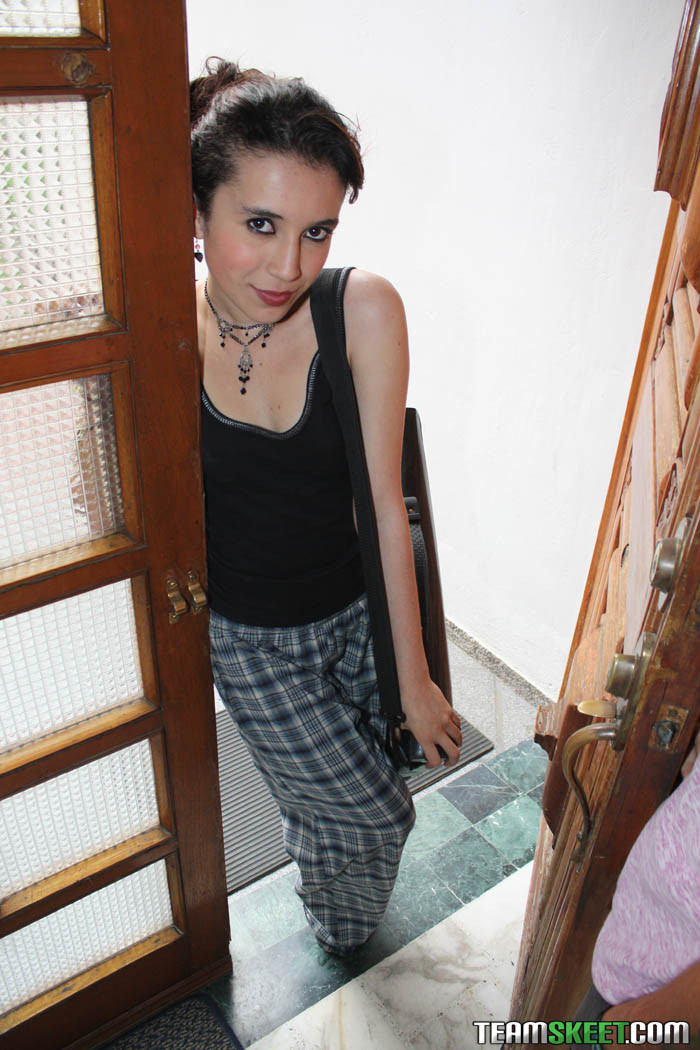 Cute petite Latina gets bent over and fucked and facialized #77969229