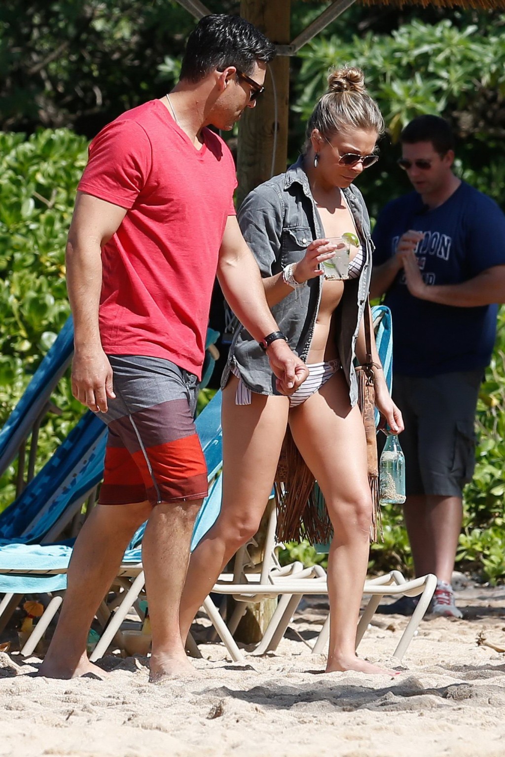 LeAnn Rimes wearing skimpy striped bikini at the beach in Mexico #75205969