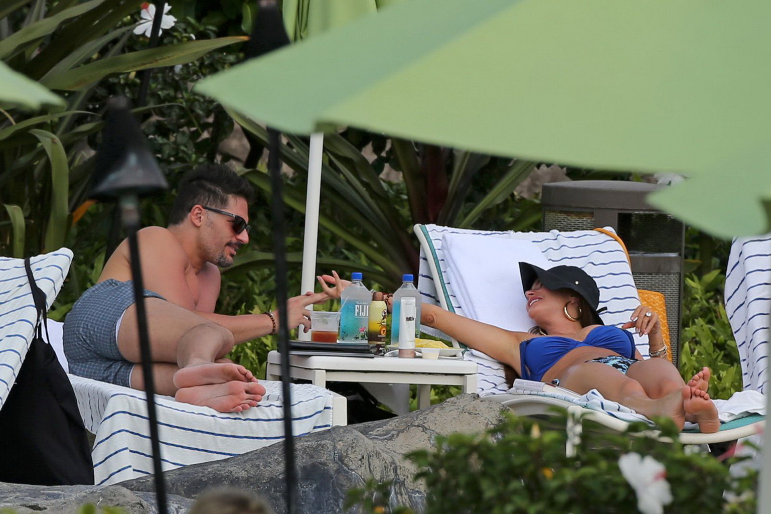 Sofia Vergara busty wearing skimpy blue twopiece during a vacation in Hawaii #75176800