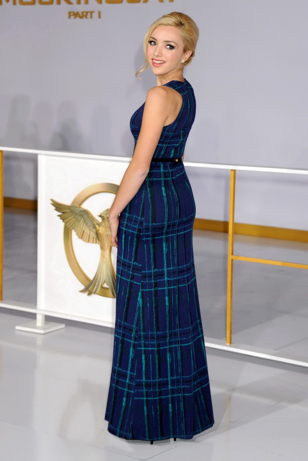 Peyton List showing cleavage and ass at The Hunger Games Mockingjay Part 1 LA pr #75180337