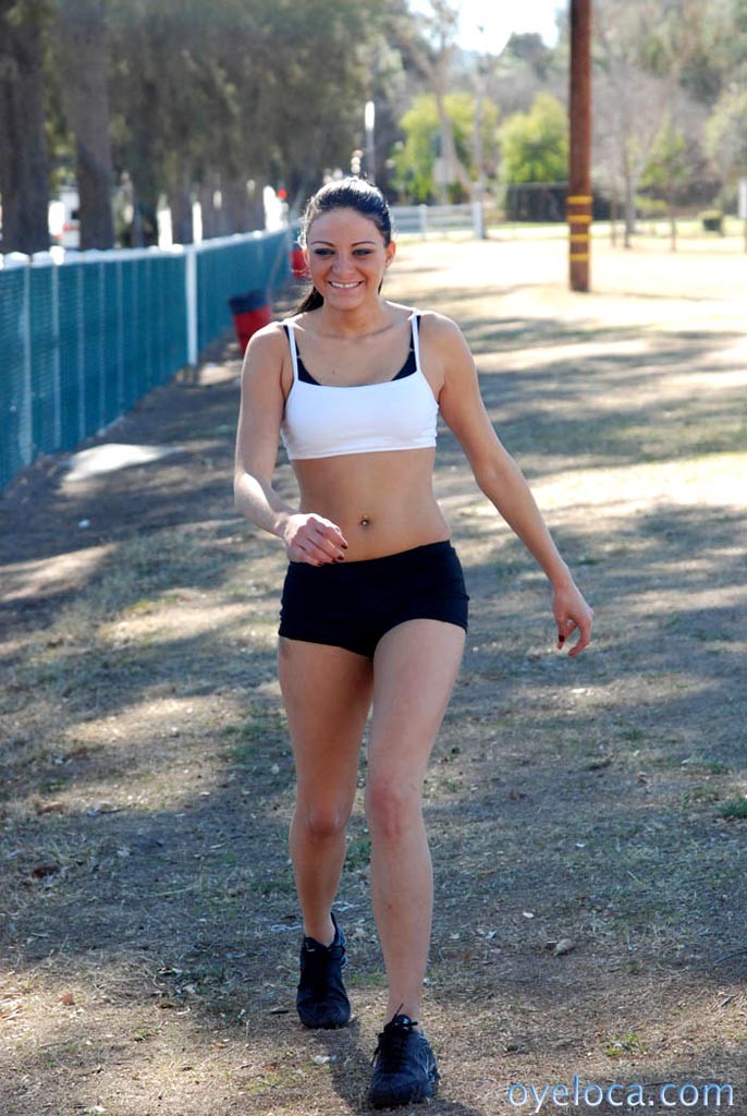 Fit latina babe is stripping outdoor after running #78003526