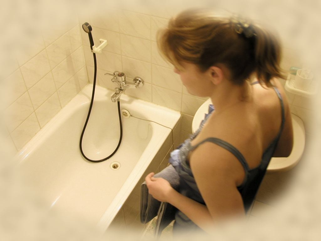 Spy cam shots of unsuspecting babe caught taking a shower #71653661