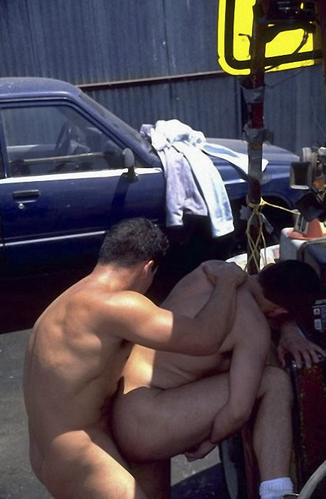 Two cute hunks enjoy mutual sucking and fucking on an auto dump #76937309