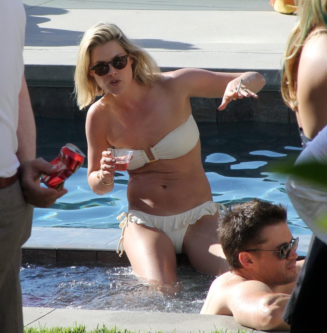 Ali Larter in bikini showing cameltoe at the pool in Malibu #75261717