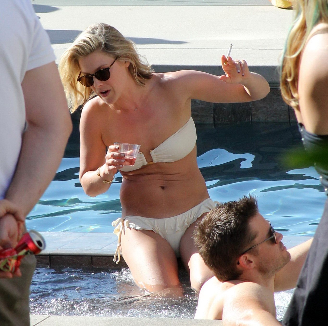 Ali Larter in bikini showing cameltoe at the pool in Malibu #75261719