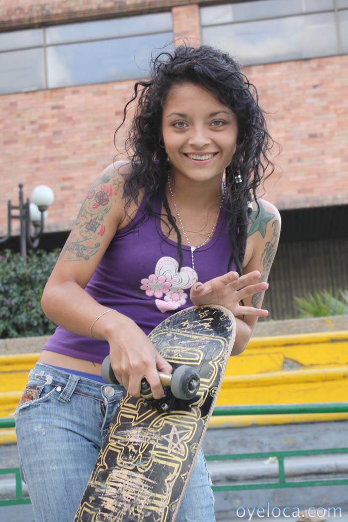 Cute brunette Latina with tattoos spreads her legs and pussy #77970118