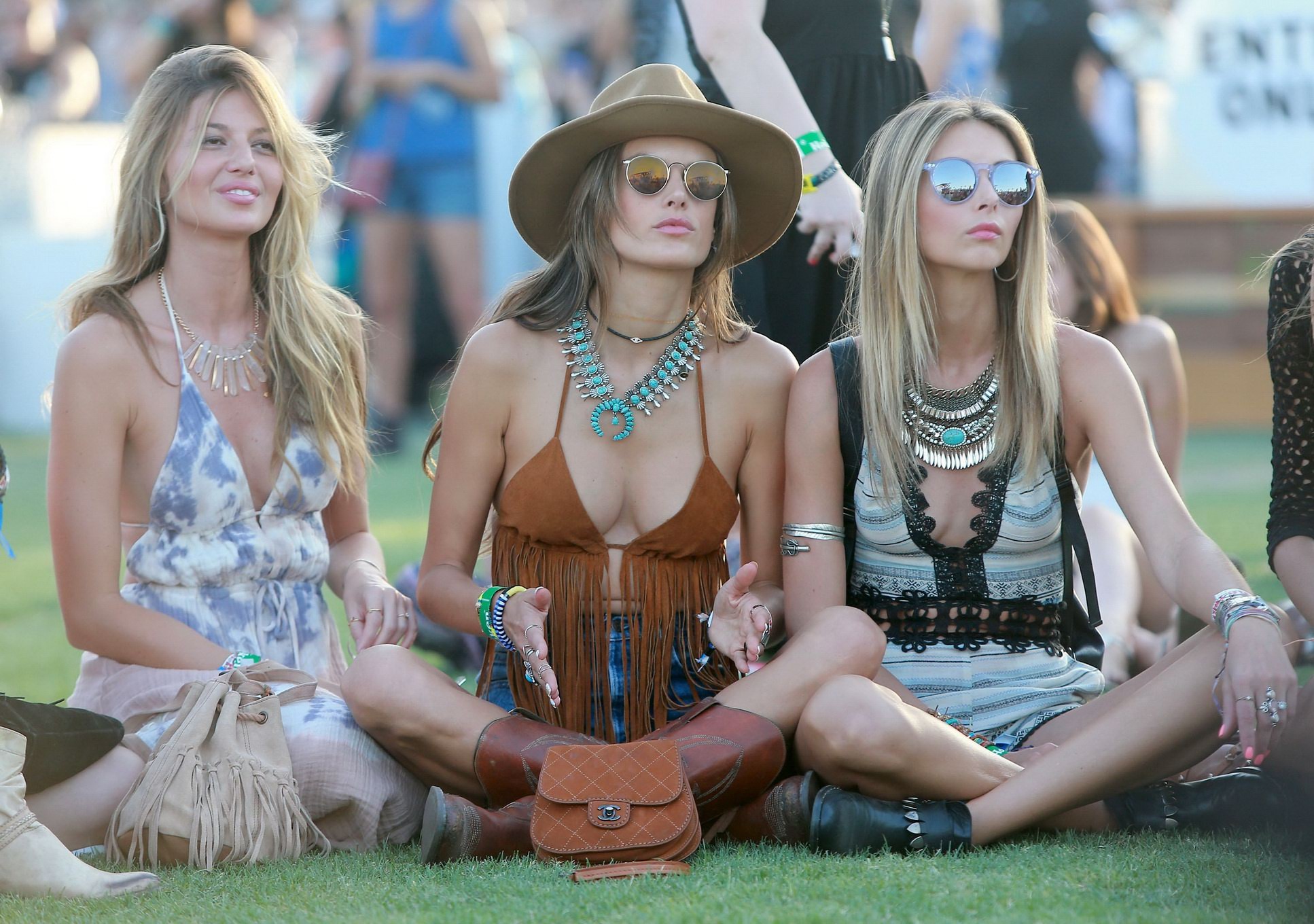 Alessandra Ambrosio cleavy showing sideboob in tiny belly top and denim shorts a #75167273