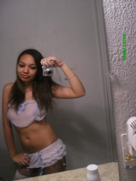 Horny Latina takes mirrorpics naked and in different outfits #77957065