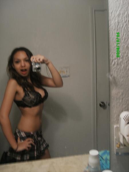 Horny Latina takes mirrorpics naked and in different outfits #77957131