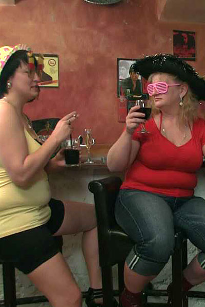 All the fatties get naked at the party and one ends up with a cock inside her fr #71772855