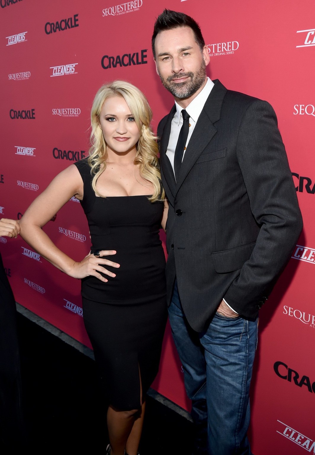 Busty Emily Osment wearing a low cut dress at Crackle Sequestered and Cleaners p #75188182