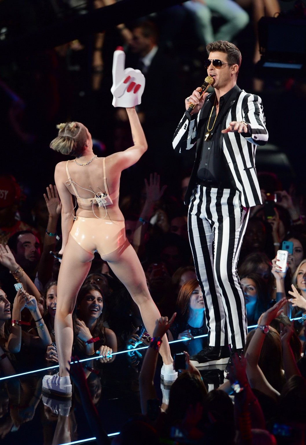 Miley Cyrus in latex undies getting humped on stage at the 2013 MTV Video Music  #75220599