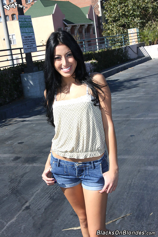 Hot brunette gets picked up and banged by two hung black thugs #71698596