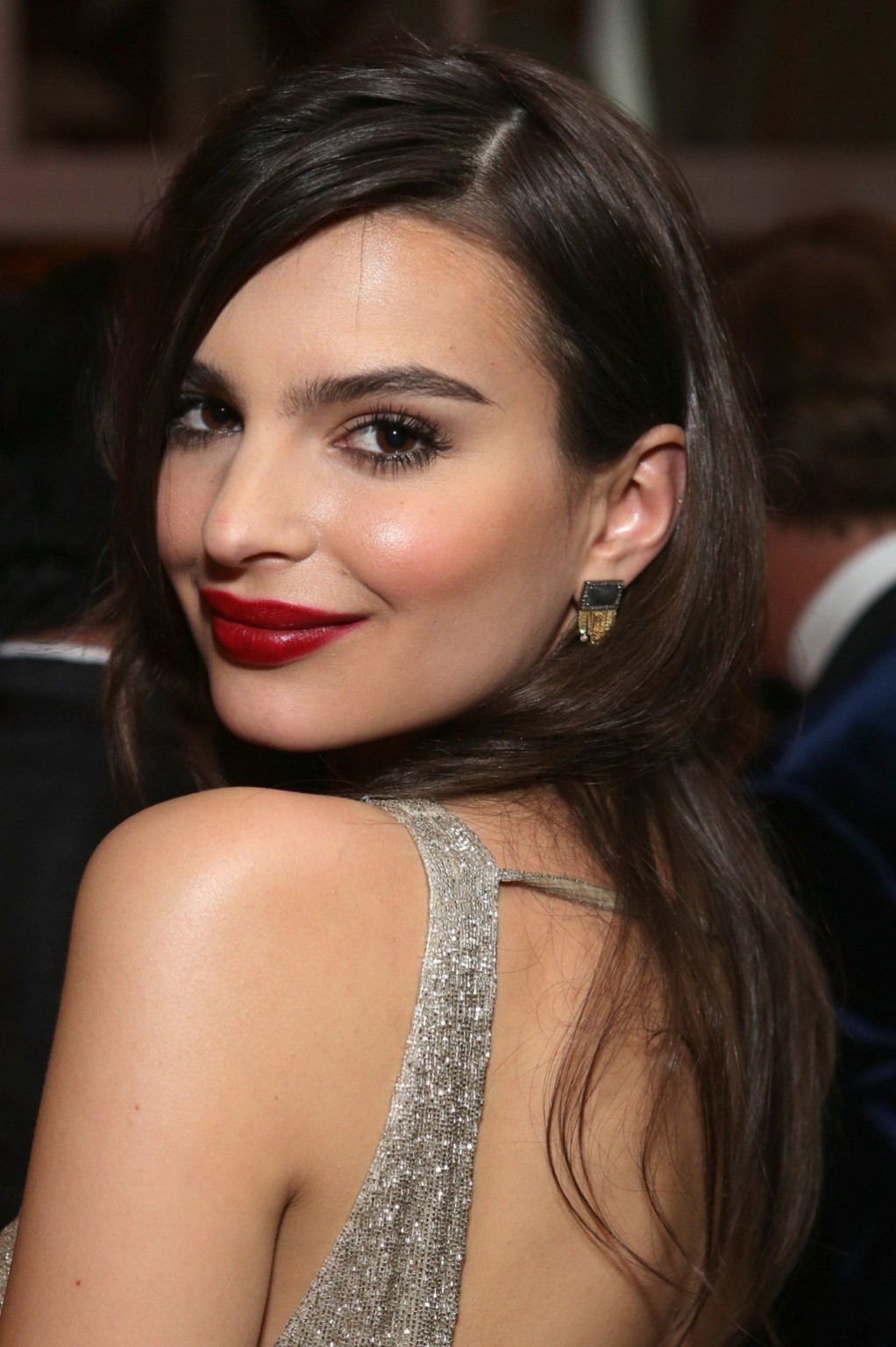 Emily Ratajkowski showing huge cleavage at the InStyle  Warner Bros. Golden Glob #75207433