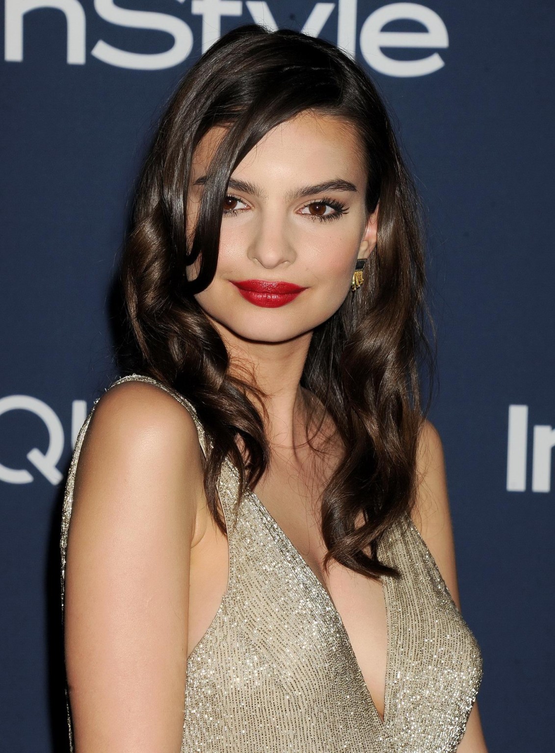 Emily Ratajkowski showing huge cleavage at the InStyle  Warner Bros. Golden Glob #75207516