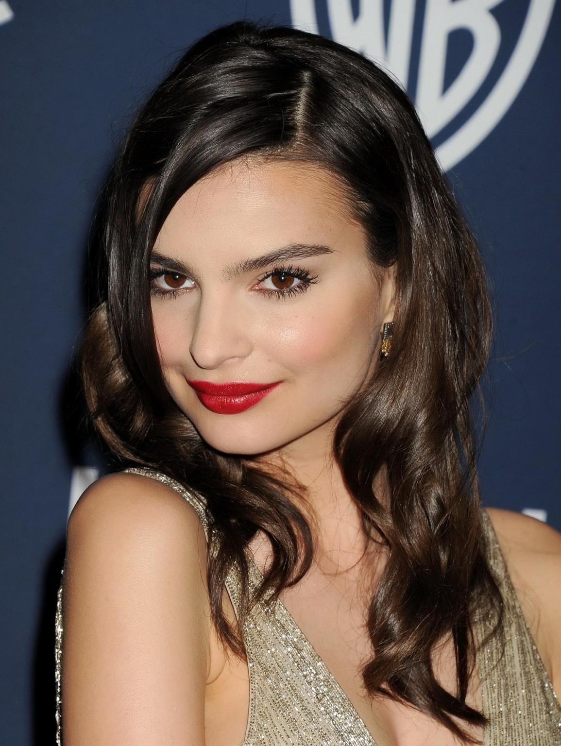 Emily Ratajkowski showing huge cleavage at the InStyle  Warner Bros. Golden Glob #75207529
