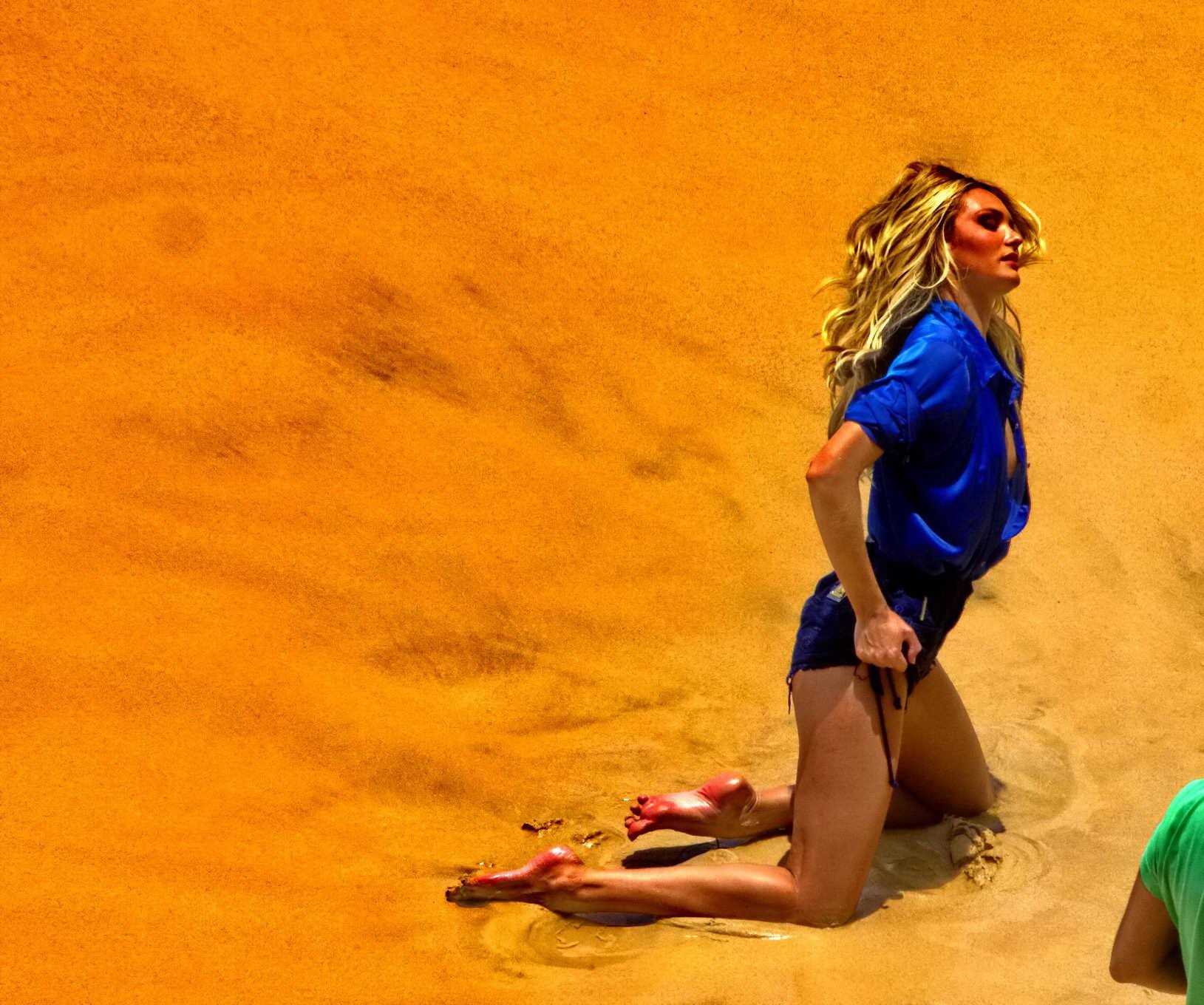 Candice Swanepoel nip peek and showing off her ass at the beach photoshoot in Br #75201593