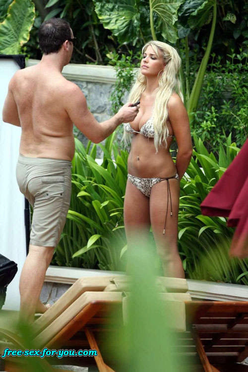 Gemma Atkinson sexy bikini posing in pool for paparazzi #75433251