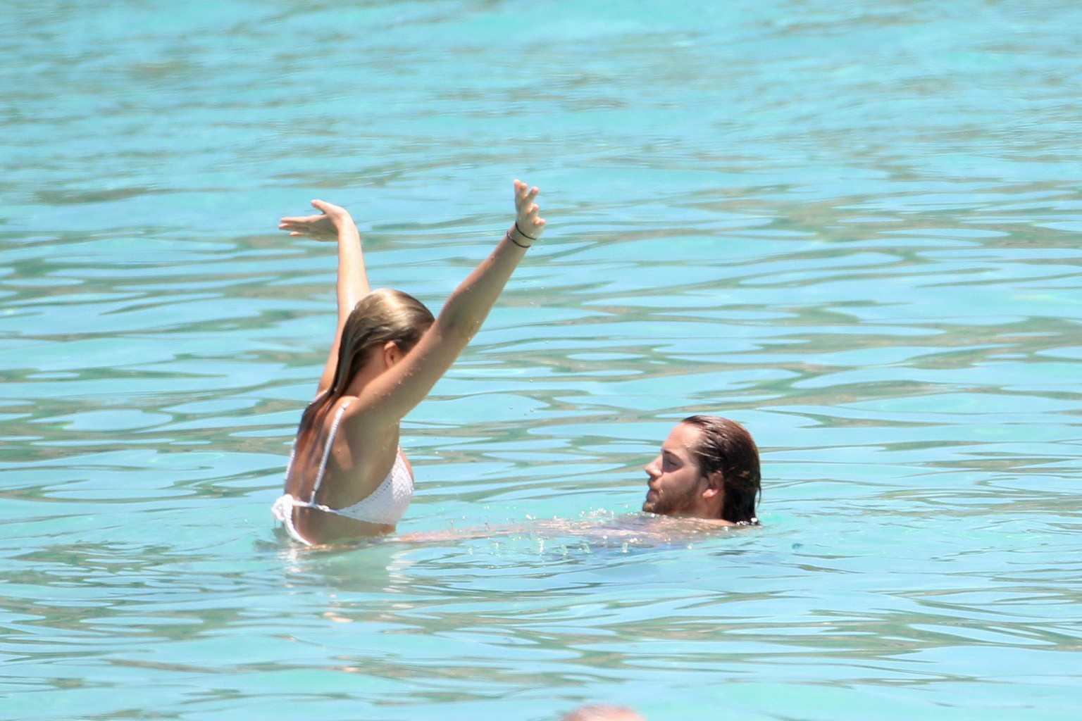 Margot Robbie getting ass groping in tiny white bikini #75143581