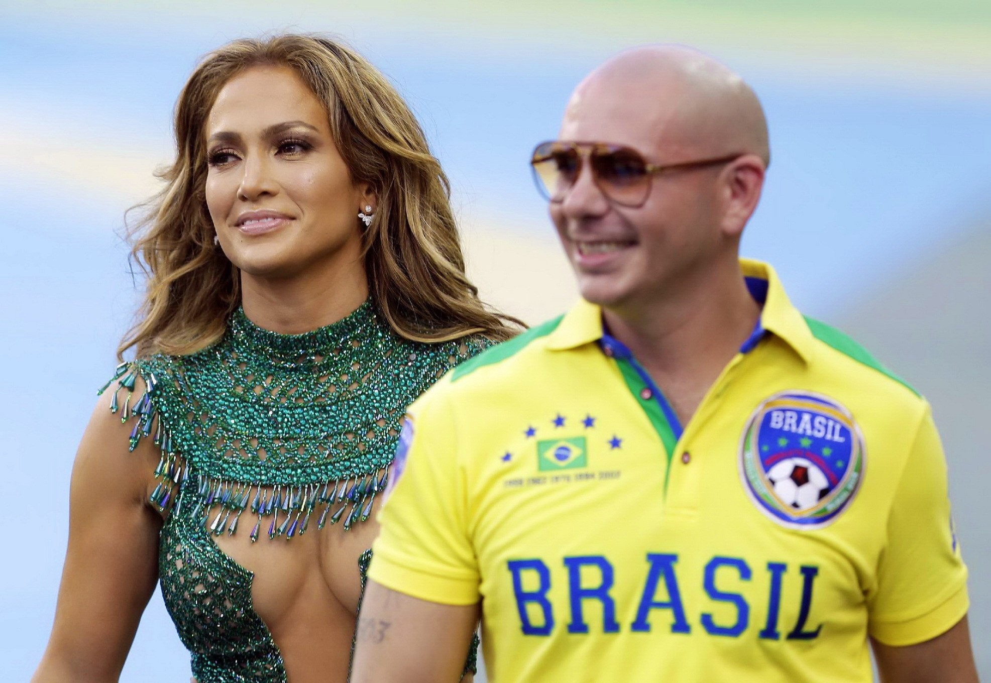 Jennifer Lopez showing her boobs and ass in seethru bodysuit and fishnets at FIF #75193974