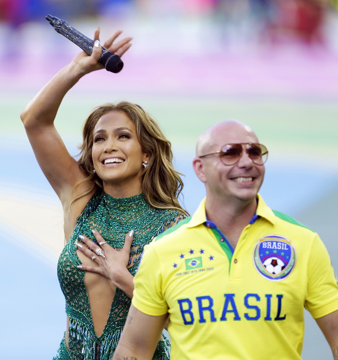 Jennifer Lopez showing her boobs and ass in seethru bodysuit and fishnets at FIF #75193982